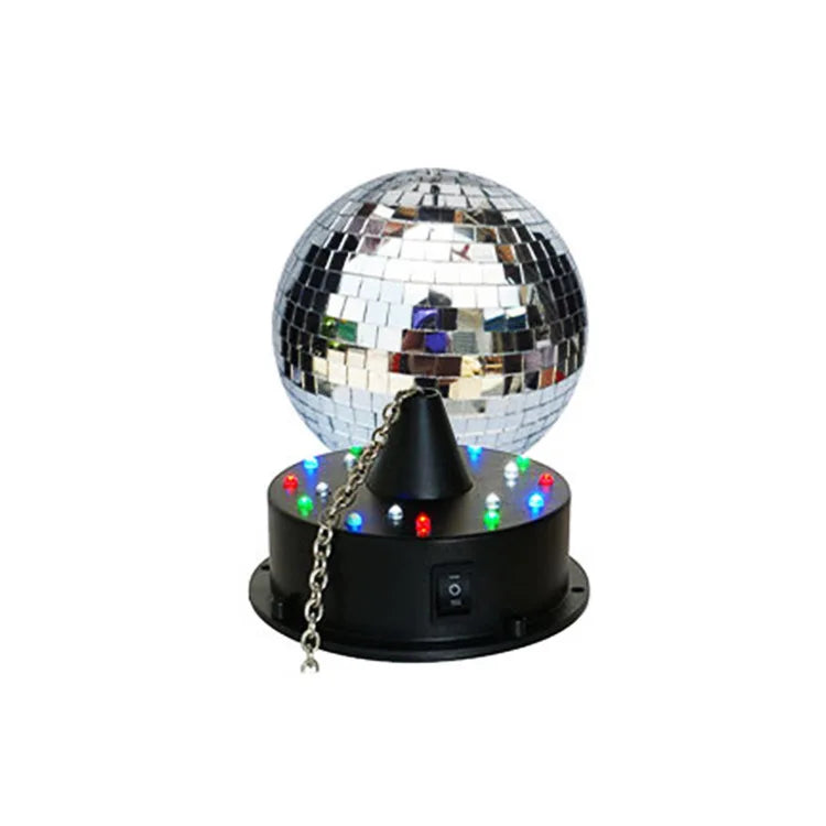 2023 New Design 12 Inch Motorised Glitter Ball Hanging Disco Ball With Led Lights