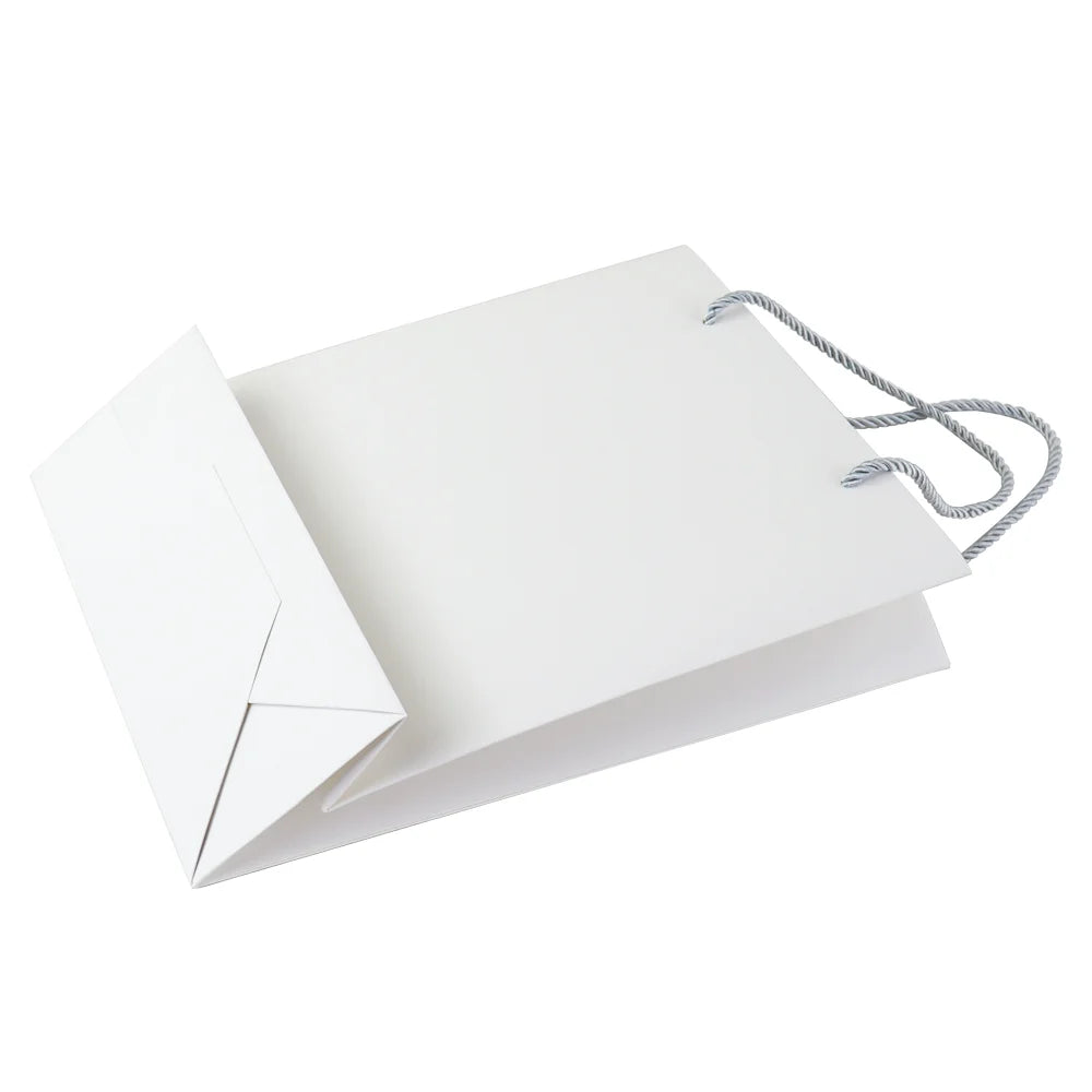 Eco Friendly Recyclable Natural Kraft Bag White Printed Gift Shopping Paper Bag Plain Flower Paper Gift Bags for Small Business