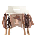 Pafu Cowboy Rodeo for Party Fabric Decor Backdrop Garland for Photo Props Cake Smash Baby Shower 1st Birthday High Chair Banner