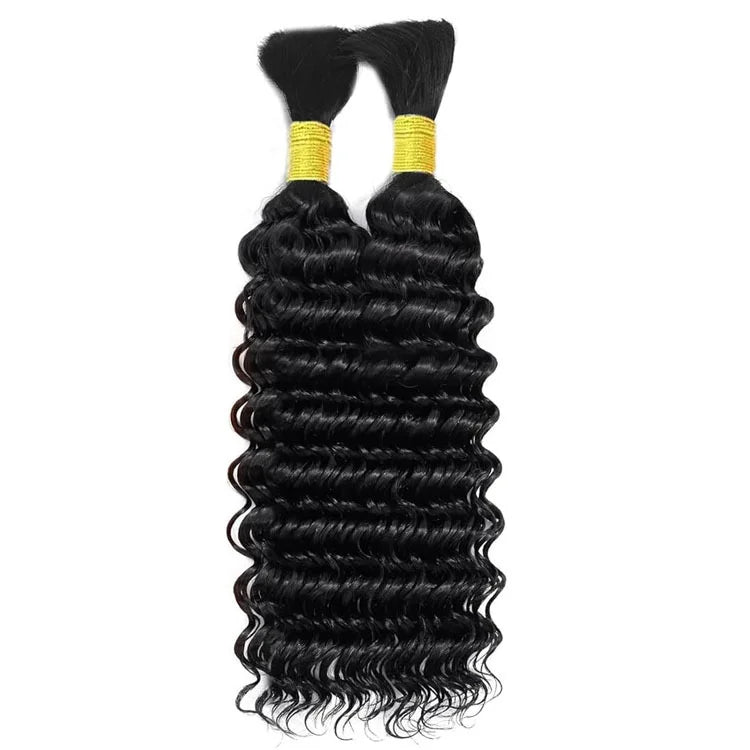 Wet and Wavy Bulk Human Hair for Braiding No Weft Deep Wave Bulk Human Hair Braiding Bundle Hair Extension