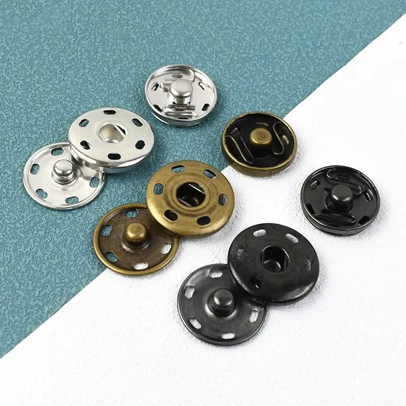 MeeTee C7-2  Alloy Snap Button Accessories Round Hidden Two-Piece Snap Buttons for Coats Suits Clothing