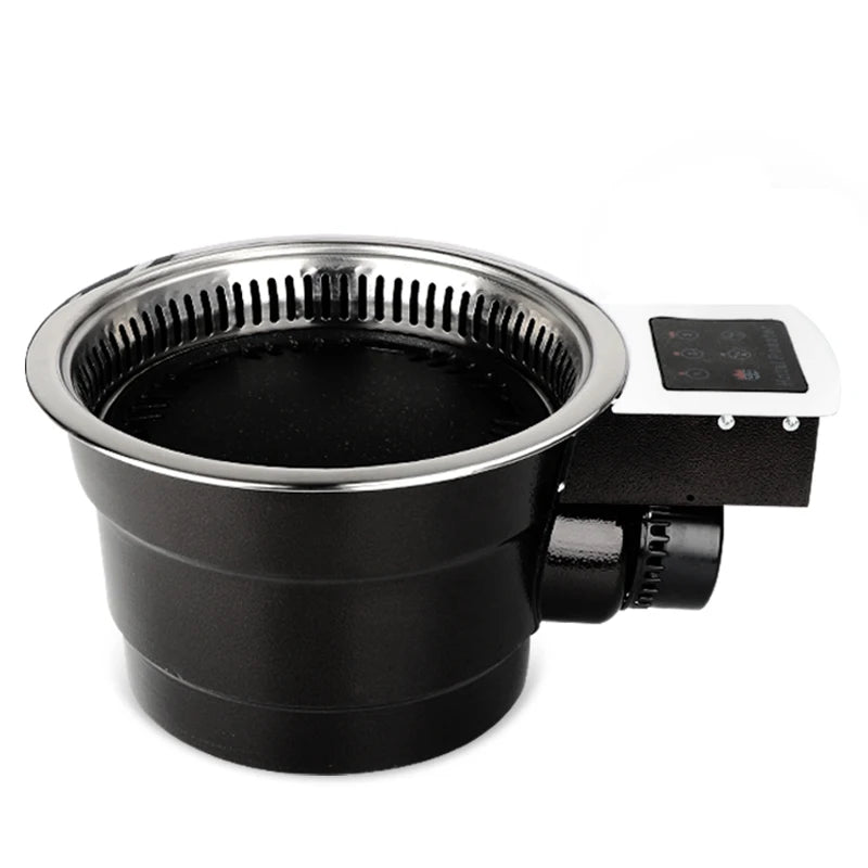 Korean Commercial Embedded BBQ RoasterTable Infrared Electric Smokeless Rotesitee Barbecue Grill With Suction Smoke Exhaust