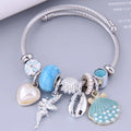 Good Quality Stainless Steel Fashion DIY Handmade Beaded love Angel Shell Pearl Bracelet Women's Bracelet