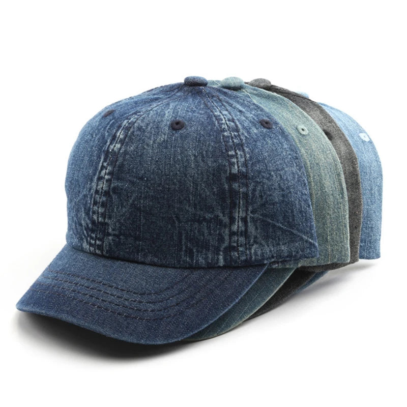 Custom Blank Hat Outdoor 6 Panel Vintage Washed Denim  Sports Hat Baseball Caps for Men and Woman