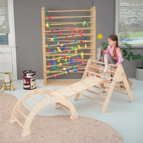 Toddler Indoor Playground Transformable Climbing for Kids Triangle Adjustable Climbing Triangle Rainbow Arch Rainbow Climber