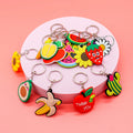 2025 Cartoon Anime Design 2D Plants Fruit Food One Piece Strawberry Rubber PVC Carabiner Keychain Promotional Gift