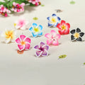 20MM Handmade Clay Beads Hole Flower Accessory Polymer Clay Frangipani Flowers for DIY Jewelry