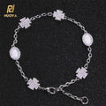 NUOYA Iced Out Link Chain Cross Bracelet Gold Silver Plated Diamond Zircon Opal Men's Hip Hop Jewelry