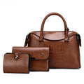 2022 New Fashion Women's Three-Piece Shoulder Handbags Messenger Bag with Zipper Closure and Rivet Decoration Polyester Lining
