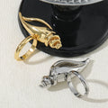 Shescity Trendy Opening Gold Plated Brass Material Rings Minimalist Conch Designer Women Silver Finger Rings Jewelry