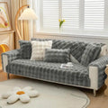 Rabbit Plush Pet Sofa Cover Protector Non-Slip Sofa Cushion Cover Solid Color Non-Shedding Fluffy Sofa Towel Couch Cushion Cover