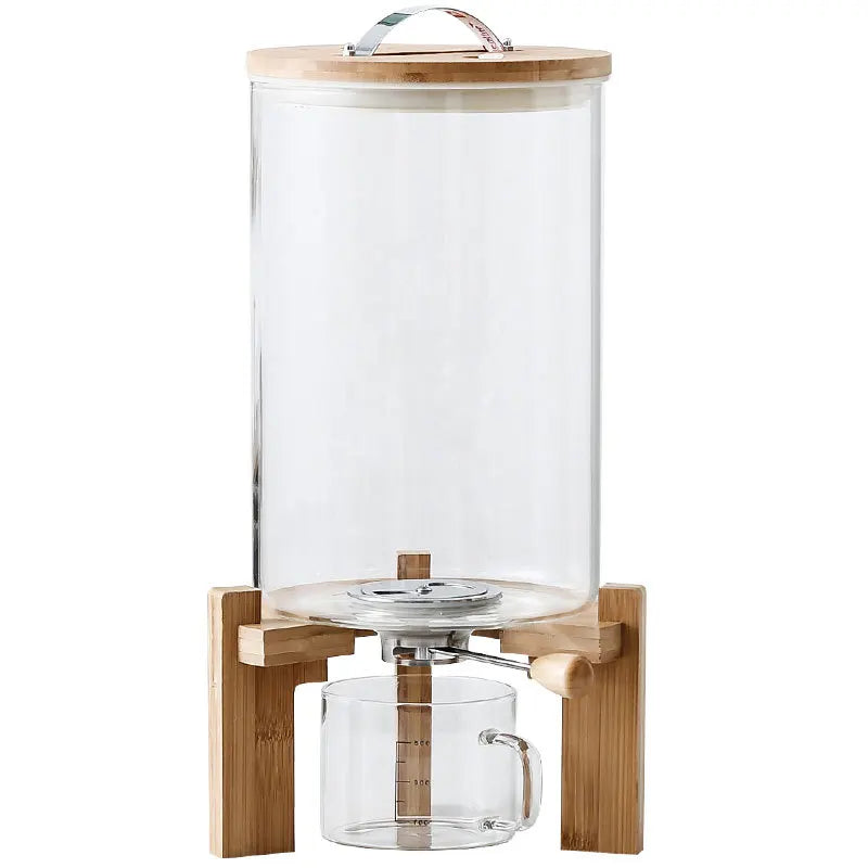 7500ml Large Glass Airtight Food sealed tank Storage Jar with Bamboo Lid