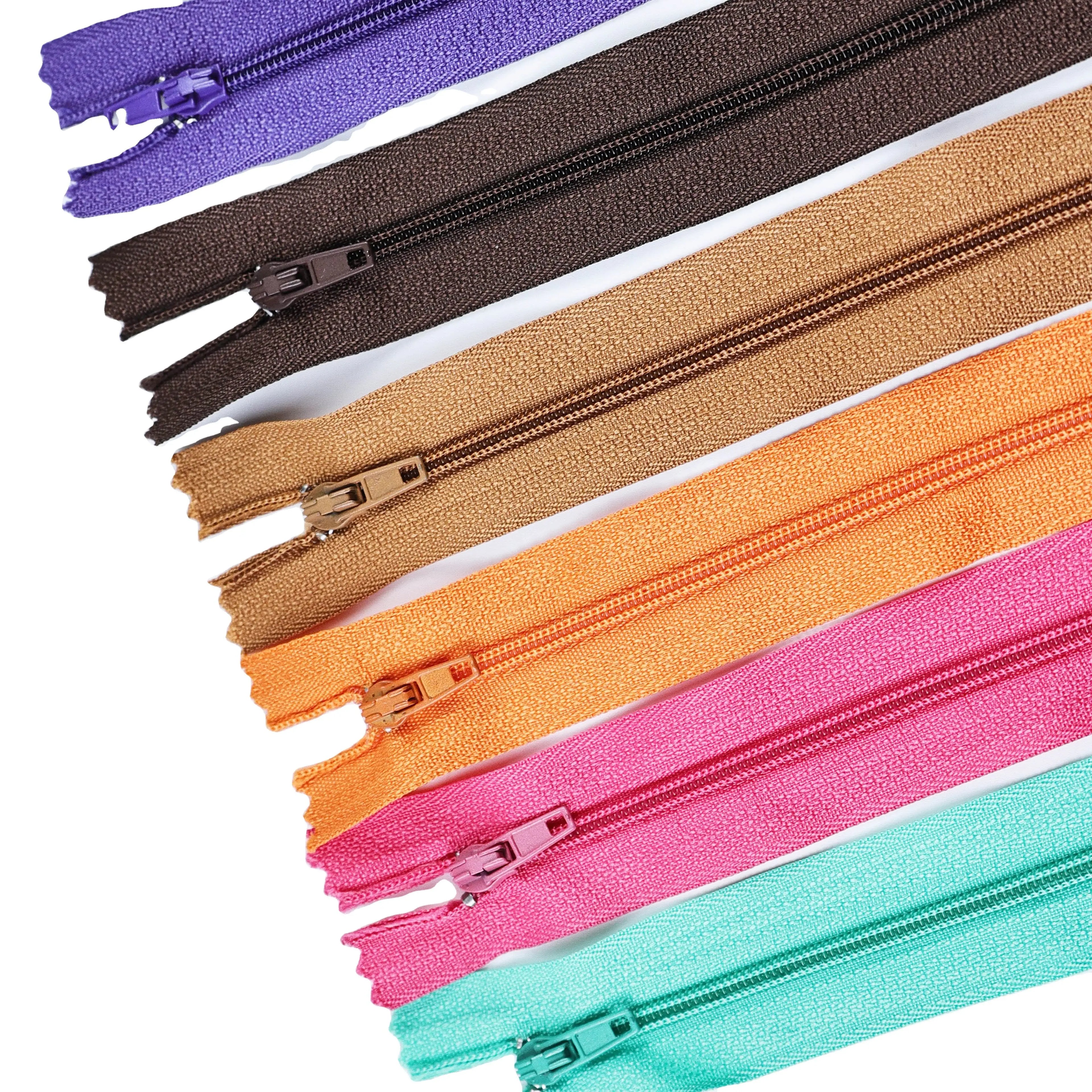 Younus Stock Color Wholesale No.3 Colorful Nylon Zipper Close End 20 cm 50 cm for Garment