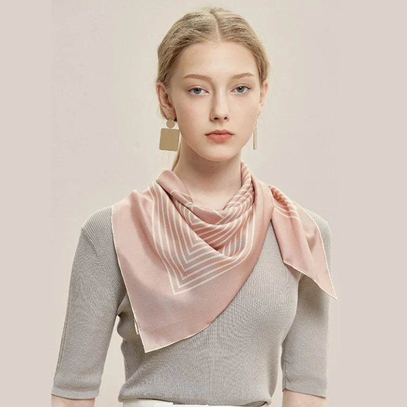 Customised Digital Print Luxury Silk Scarf for Hair Designer Styles Pure Silk Head Scarves for Women