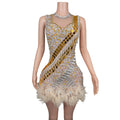 Sihaiyile Birthday Prom Rhinestone Dress Singer Show Festival Outfit Club Party Mini Dress Women Bodycon Cocktail Evening Dress