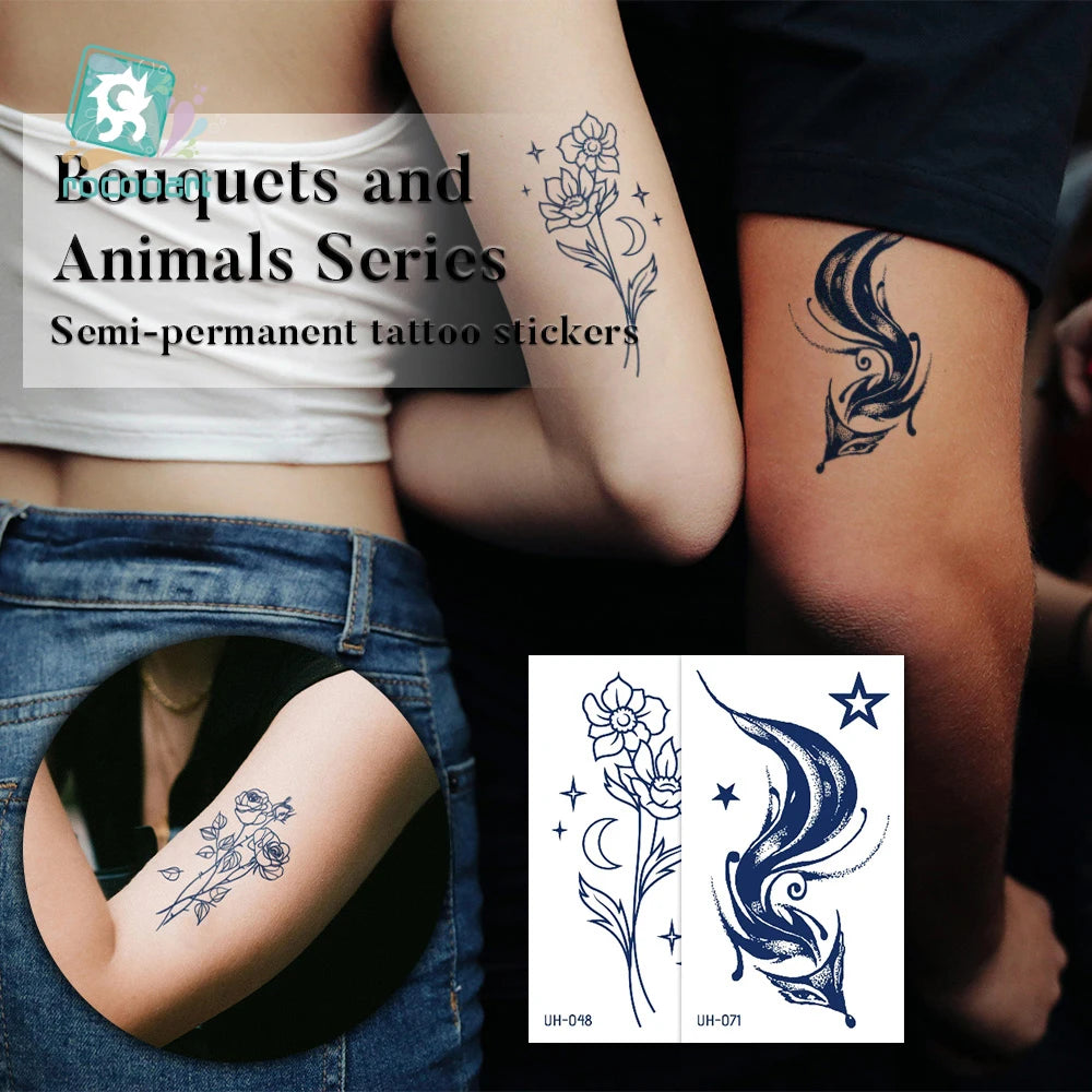 Wholesale 8000+ Designs Waterproof Sweatproof Temporary Long Lasting 2 Weeks Butterfly Flowers Semi Permanent Tattoos MegaBDM
