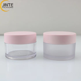 Wholesale 10ml 15ml 30ml PETG Sweet PETG Face Cream Packaging Frosted Jar with pink Lids for Lip Scrub Container