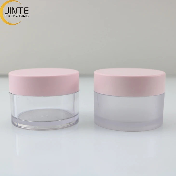 Wholesale 10ml 15ml 30ml PETG Sweet PETG Face Cream Packaging Frosted Jar with pink Lids for Lip Scrub Container