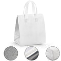 Fondofold PP Non-woven Waterproof Take Away Bags Small Insulated Cooler Thermal White Zipper Closure Portable Handled Hot&cold