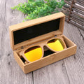 Natural Bamboo Handmade Custom Logo Square Hard Sunglasses Case