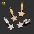 Hip Hop High Quality Star Drop Earring VVS Moissanite Diamond 925 Silver Hoop Earrings