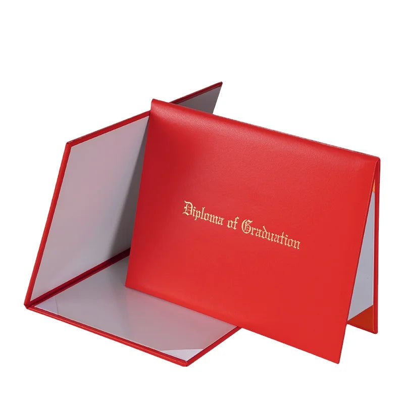 Red Imprinted Diploma Cover for US Letter-Sized Award Certificates 8.5''x 11''