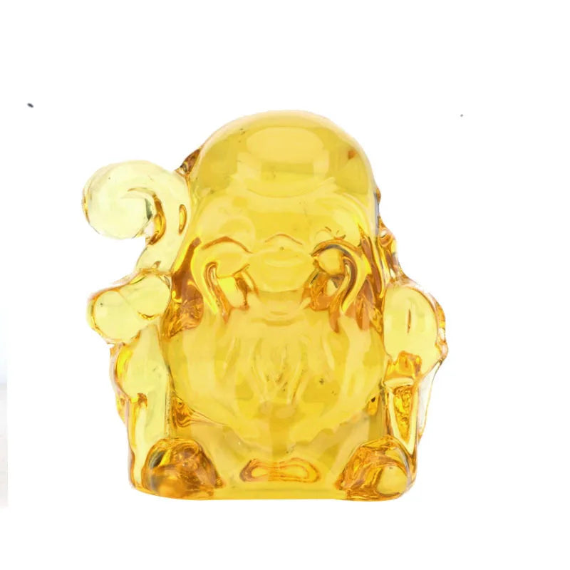 HZ Five Blessings God Wealth Decoration Fengshui Table Decoration Ornaments Crystal Glass God of Treasure Figurine Collection