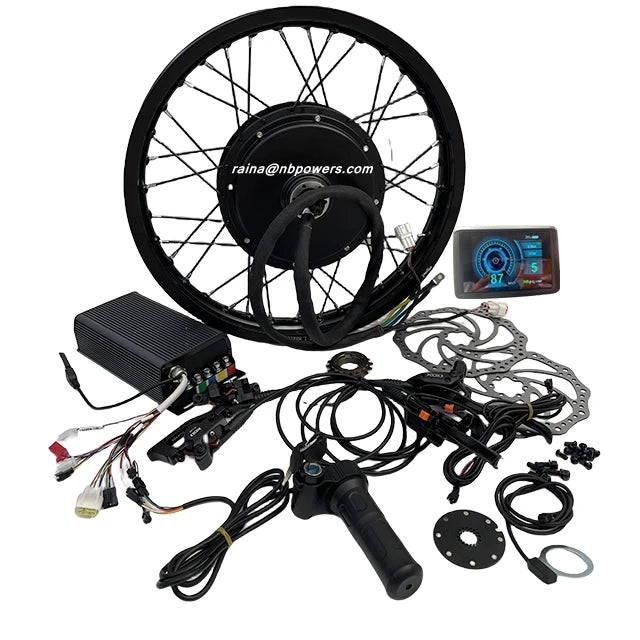 QS205 3/3.5T 110km/h Hub Motor 5000W 72V Electric Motorcycle 18'' 19'' 21'' High Speed Electric Bike Kit Ebike 100A UKC1 Display