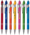 Matte Touch Screen Ballpoint Pens Colorful Design Soft Rubber Finish 0.5mm Writing Custom Logo Advertising Promotional Pens