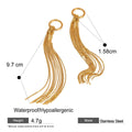 Fashion Custom Minimalist Jewelry Stainless Steel 18K Gold Plated Extra Tassel Drop Long Thread Earrings Design for Women