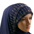 High Quality New Design Turkey Muslim Ladies Scarf Shawl Cotton Rhinestone  Jersey Shawl Hijab