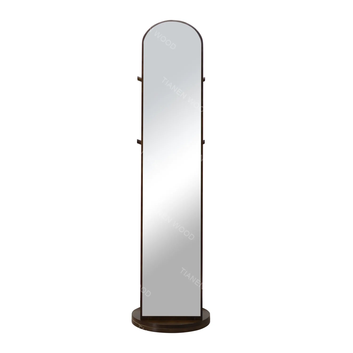 TIANNING Traditional Home Decor Full Length Floor Standing Wall Mirror Natural Wood Acrylic Frame 46x46cm Cosmetic Use Mirror