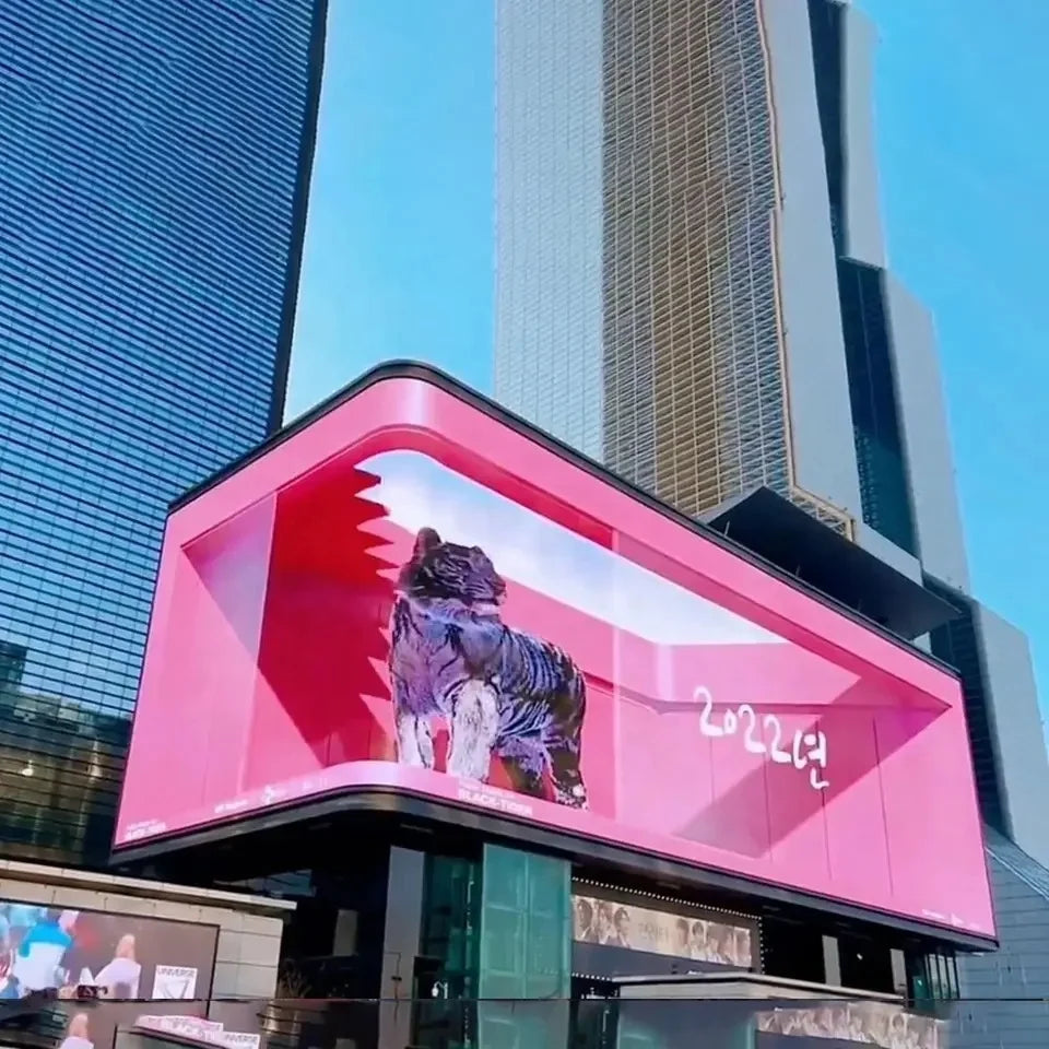 HLT P4 IP65 Outdoor 3D LED Video Wall Ultra HD 5000cd/m Brightness 4mm Pixel Pitch Hanging SDK Subway Elevator Advertising