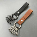 Custom Logo Keychain Personalized PU Leather Key Chain with 5pcs Hook Buckle
