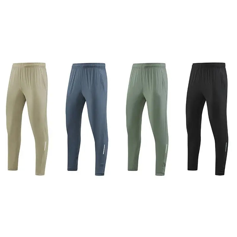 Sports Fitness Woven Trouser Men's Thin Loose Quick-Drying Ice Silk Sense Training Running Pants Cross-Border Trendy Trousers