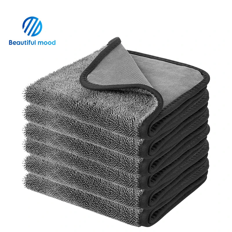 Absorbent Microfiber Cleaning Twisted Loop Car Wash Towel Detailing Quick Dry Car Wash Towel
