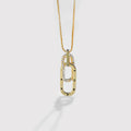 Daidan 925 Sterling Silver Necklace Chain Doublering  Oval Interlocking Paperclip Necklace