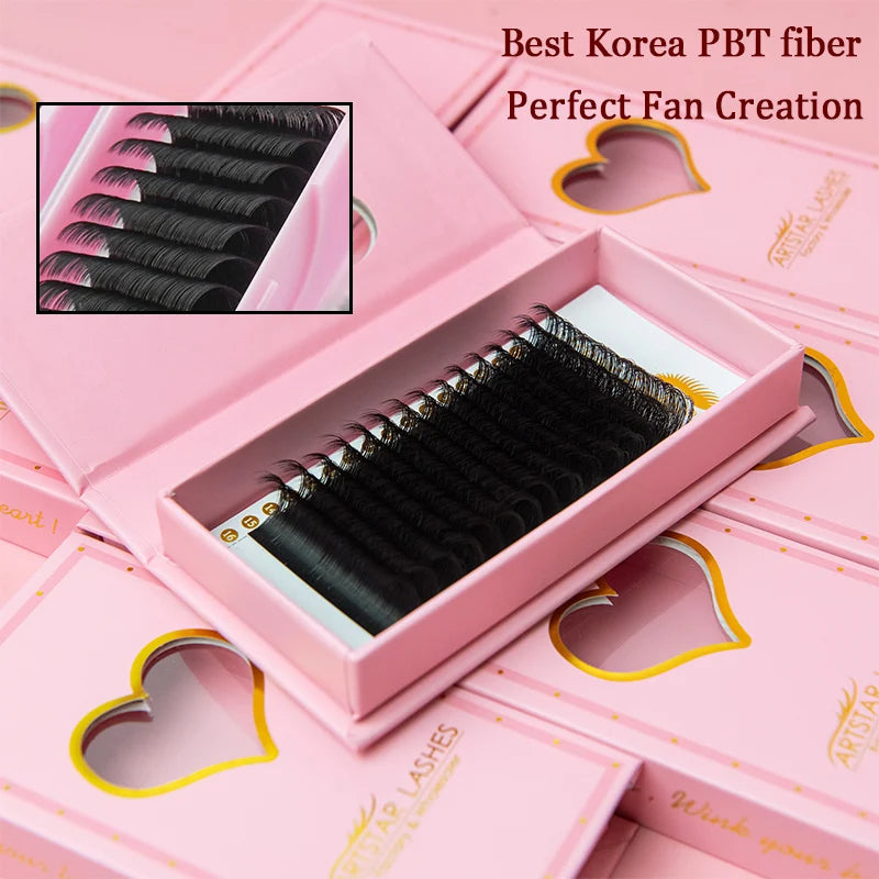 In Stock Lash Trays Wholesale 12 Rows 0.03 0.05 0.07 5-25mm Individual Eyelash Extension Matte Black Volume Eyelash Trays