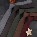 Men's Retro 6cm Cotton Tie Solid Color Simple Design for Business and Daily Casual Wear