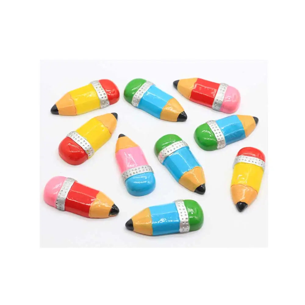 Hot Selling Colorful Mini Pencil Resin Beads Handmade Craftwork Decoration Beads Charms Kids Toy Ornaments Beads Slime