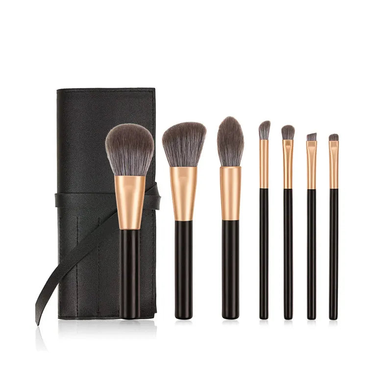 Wholesale Customized Logo Professional Makeup Brush Set Synthetic Vegan 9pcs Makeup Brushes with PU Case