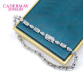 14K White Gold Moissanite Tennis Bracelet 2.5x5mm Marquise Emerald Cut Moissanite Diamond Bangle for Women Girls