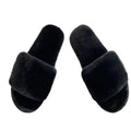 Wholesale Ladies' Fashion Fluffy Furry Indoor Slippers Winter Faux Fur Slides Anti-Slippery Feature One Strap Bedroom Slippers MegaBDM