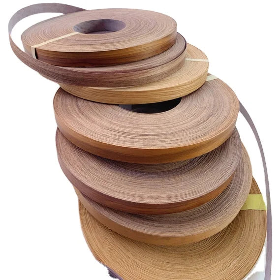 Factory Price Natural Edge Veneer 0.5mm 1mm Oak Walnut Maple Cherry Birch Oukum Furniture Edge Veneer