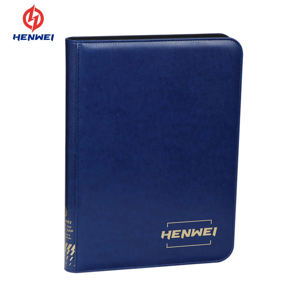 360 Pockets PU Leather Baseball Card Collector Side Loading Pocket Binder Trading Card Binder Collection Album with APP HENWEI