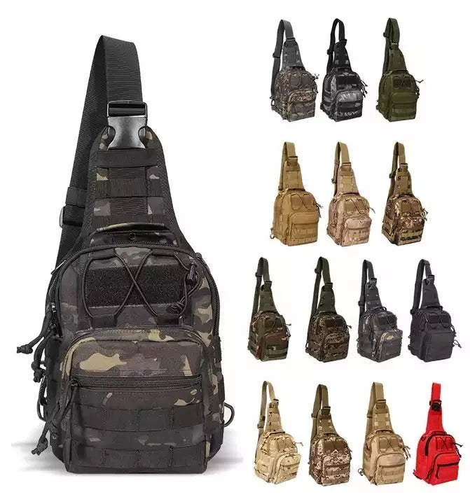 Men's Tactical Chest Bag Hiking Trekking Sports Climbing Hunting Outdoor Single Shoulder Bags Tactical Crossbody Chest Sling Bag