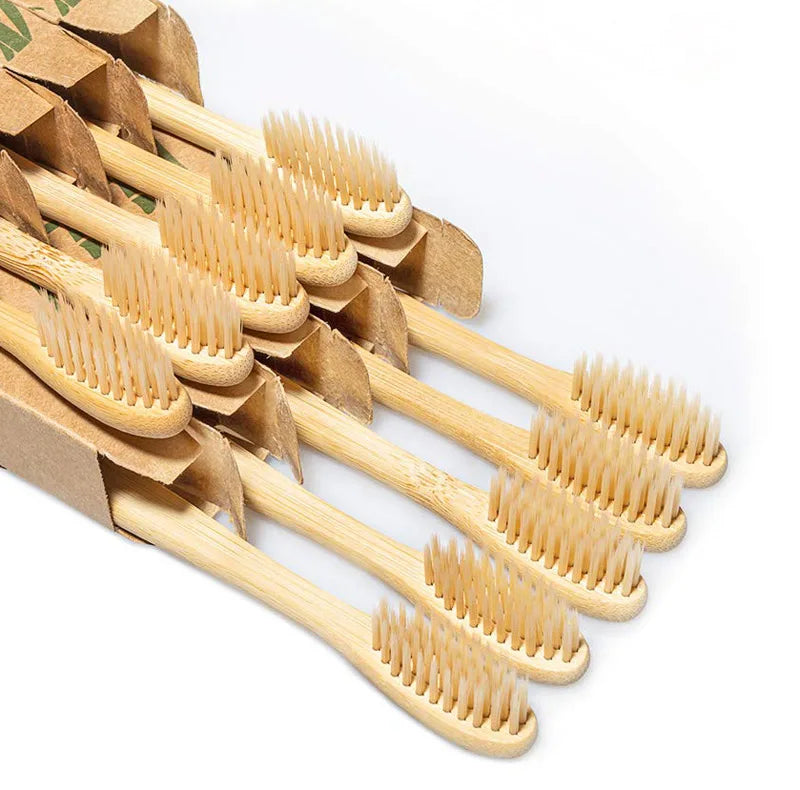 Vegan Organic Eco Friendly Soft Bristles Wooden Toothbrushes OEM Adult Natural Bamboo Toothbrush