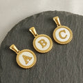 Hot Sale Women Gift Gold Plated Alphabet Letters A-Z Initial White Shell Inlay Pendant for Jewelry Making