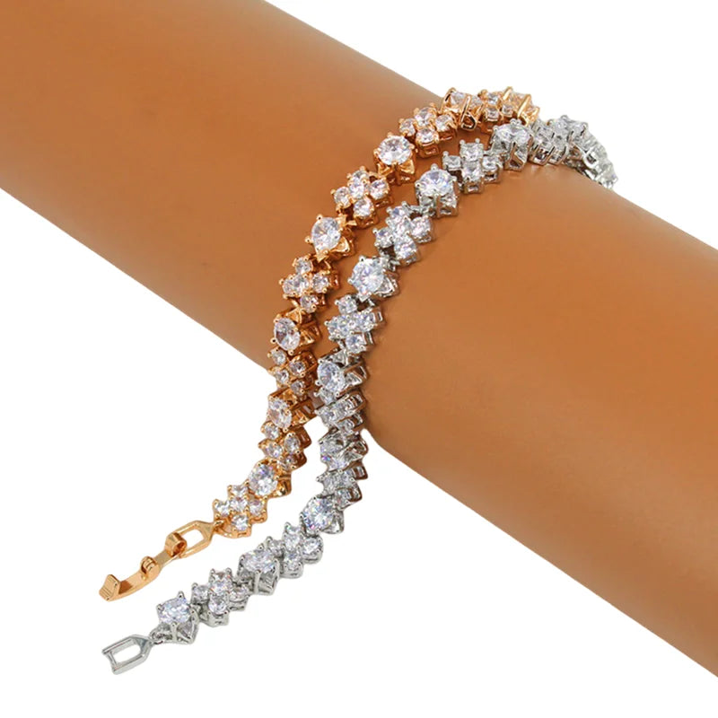 Wholesale Specials Ladies Bracelet Zircon Bracelet Brass Plated with 18K Gold Bracelet