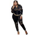 African Women Casual Suit Set Fashion Coat and Pants 2 Piece Set Tracksuits
